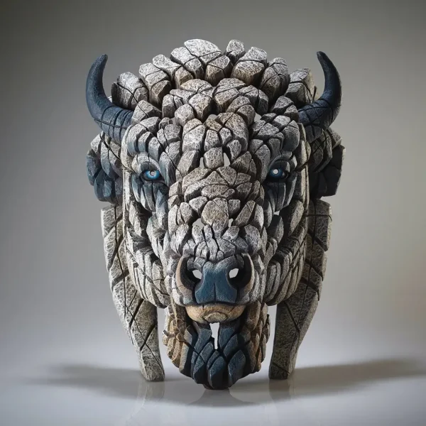 North American Buffalo / Bison Bust (White) - EDB33W