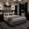 campbell bed in grey fabric