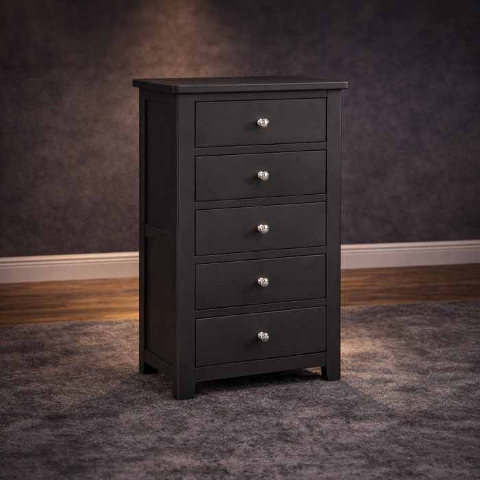 Charcoal 5 drawer chest
