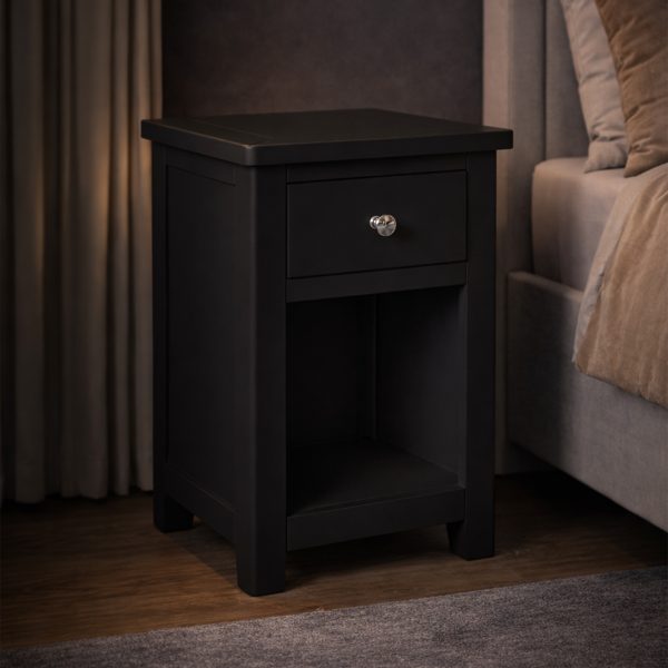 Birnham Charcoal Painted 1 Drawer Nightstand