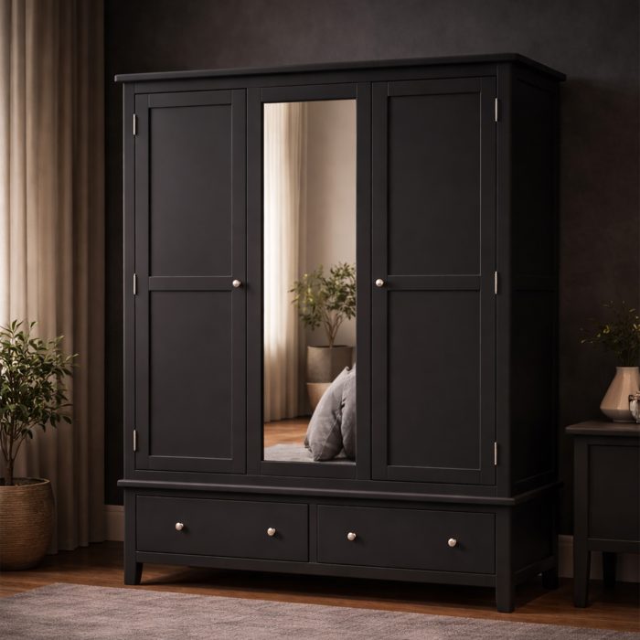 Charcoal triple wardrobe