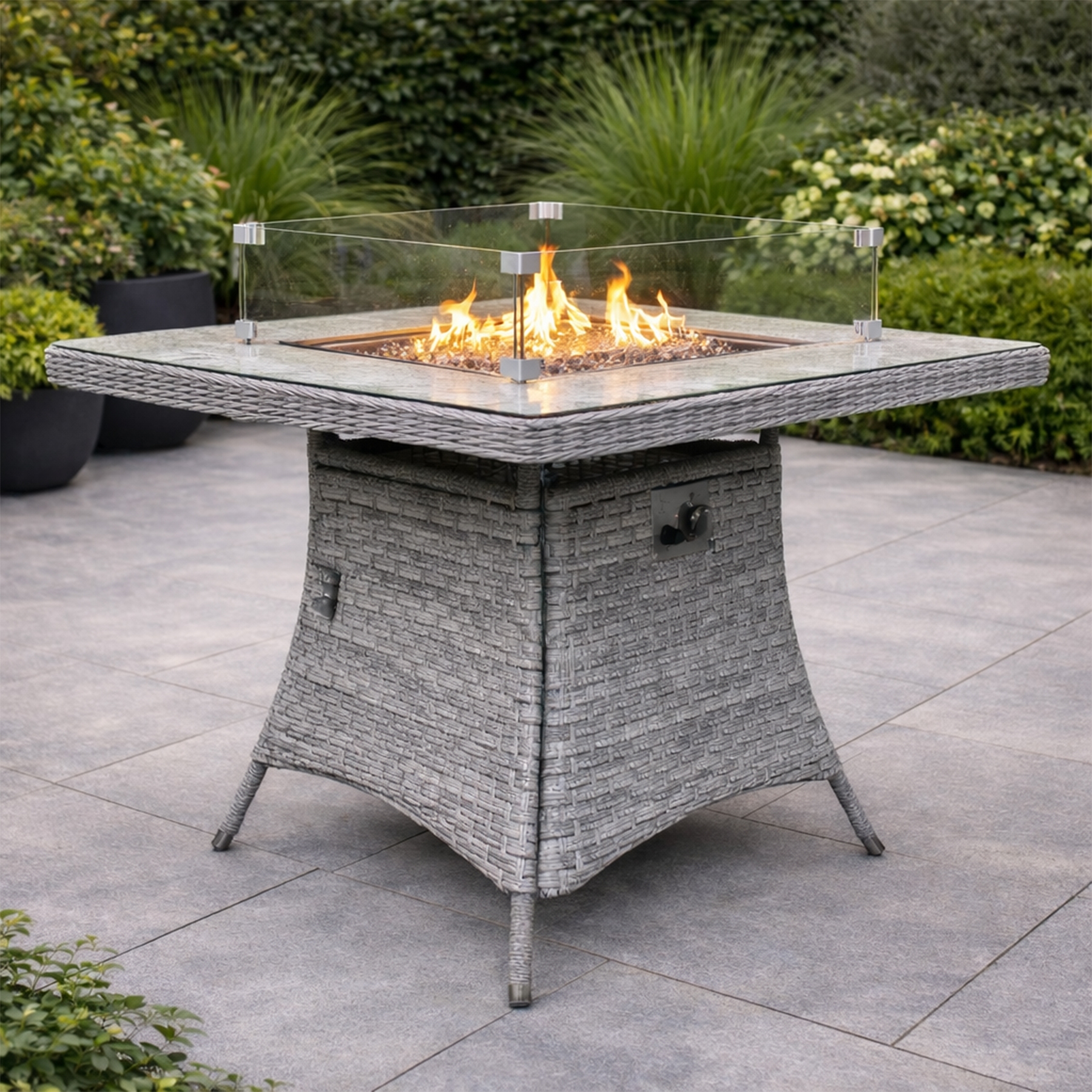 Clumber - Square Gas Firepit Dining Table - 110cm x 110cm