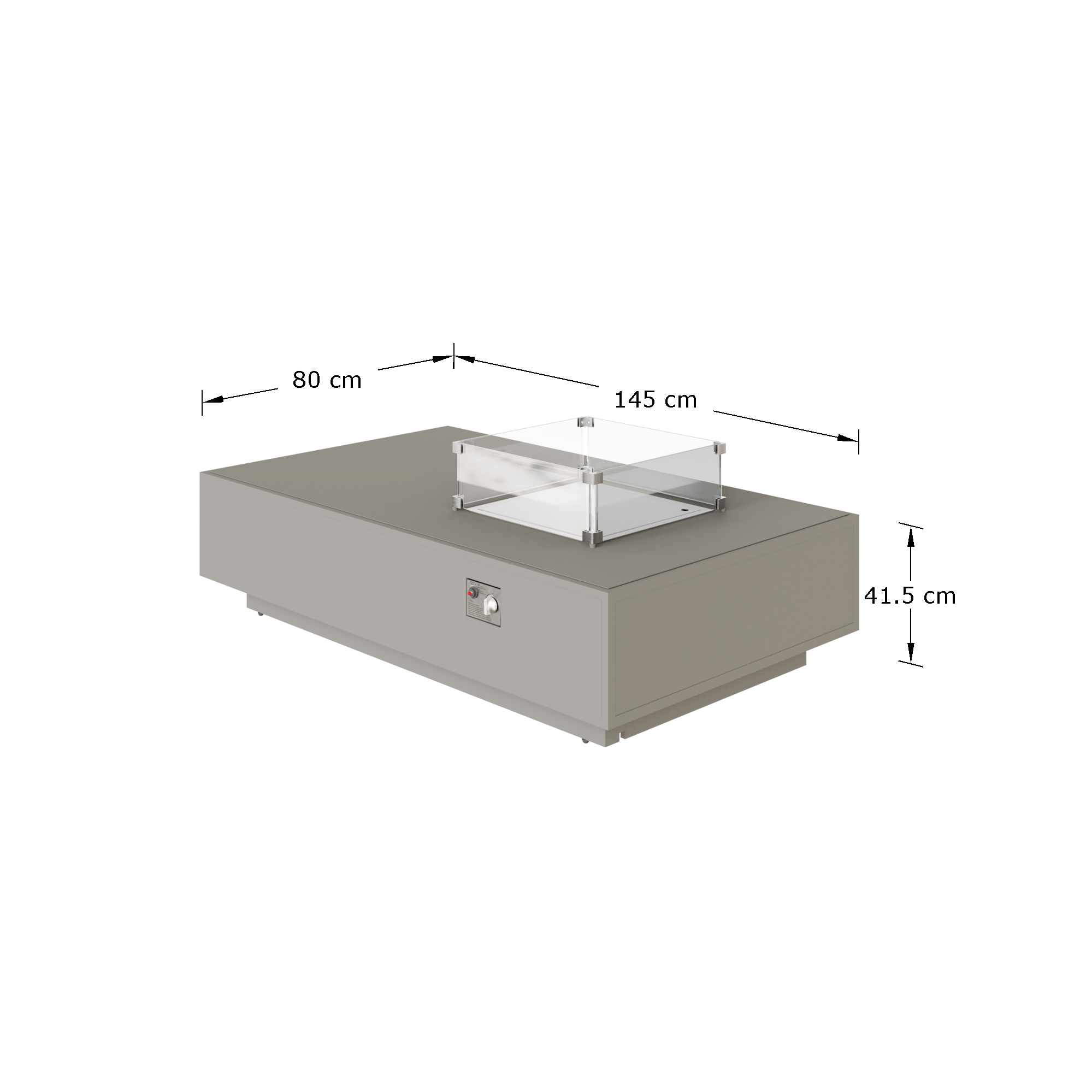 Minster - Rectangular Coffee Table with Gas Fire Pit - Image 2