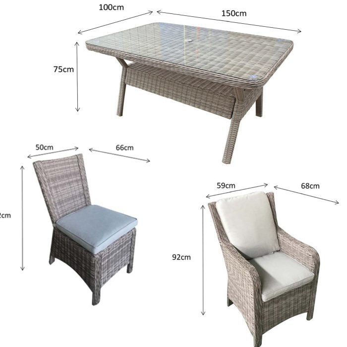 chatsworth - 6 seater table set with dimensions chatsworth - 6 seater table set with dimensions