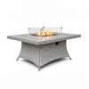 clumber rectangle gas fire pit - white background