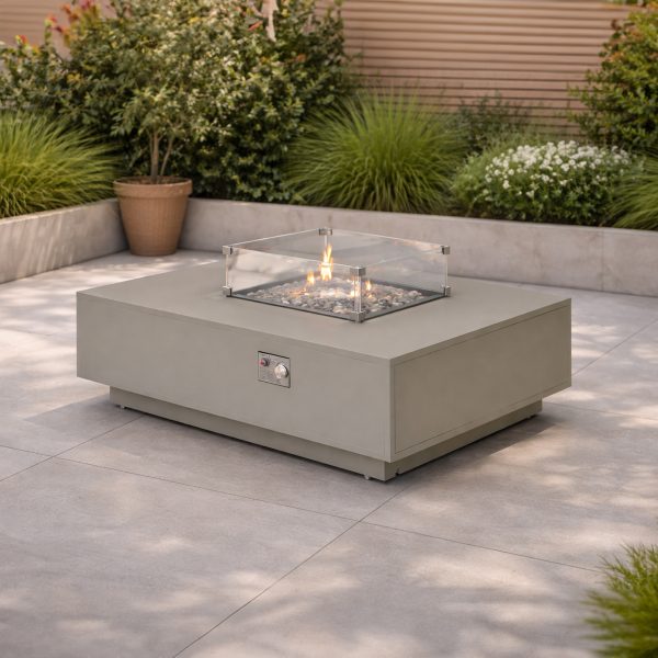 Minster - Square Coffee Table with Gas Fire Pit