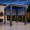2.5m x 2.5m pergola blue leds