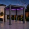 2.5m x 2.5m pergola purple leds