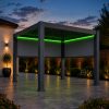 3m x 3m pergola green leds