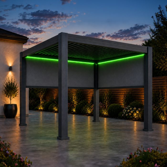 3m x 3m pergola green leds 3m x 3m pergola green leds