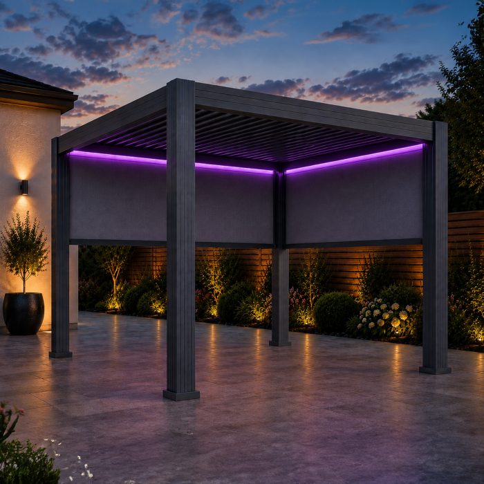 3m x 3m pergola purple leds 3m x 3m pergola purple leds