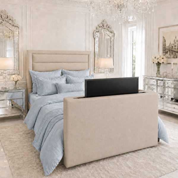 OLIVIER - Beige Luxury Fabric Bed