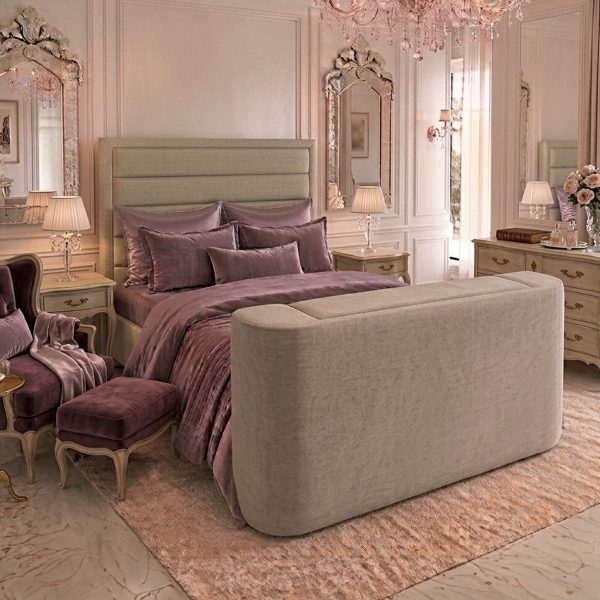 OLIVIER - Beige Luxury Fabric Bed