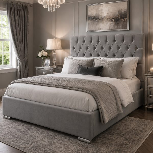 THE HANSON - Luxury Grey Fabric Bed