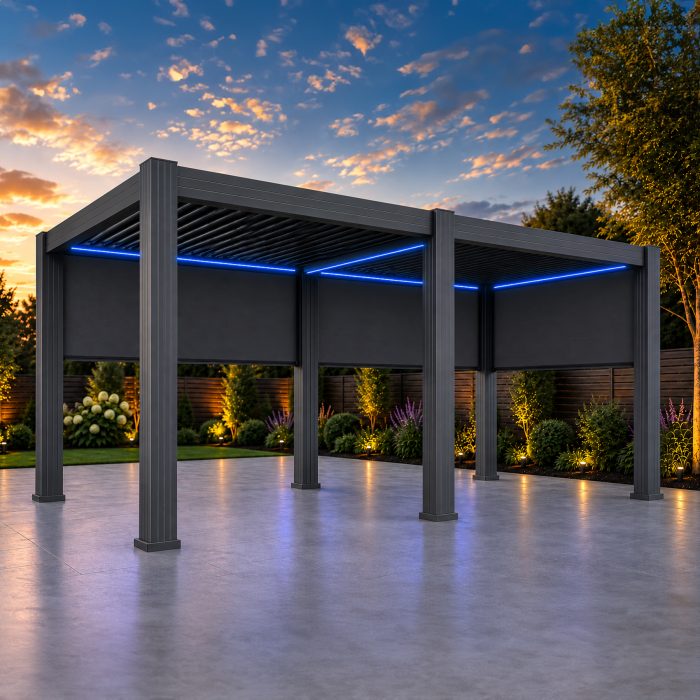 3m x 6m pergola blue leds 3m x 6m pergola blue leds